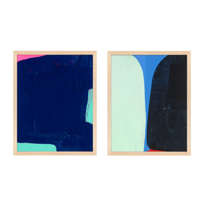 Deep Blue Set Of 2 Print by Andrea Stokes