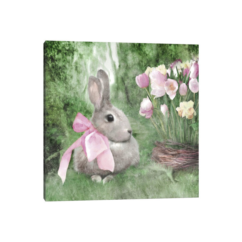 Spring Forest Bunny by Katrina Jones - Wrapped Canvas Painting, 30.48 cm H x 30.48 cm W