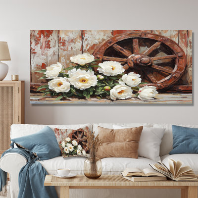 Imcke pivoines par la roue du chariot III - pivoines, art mural