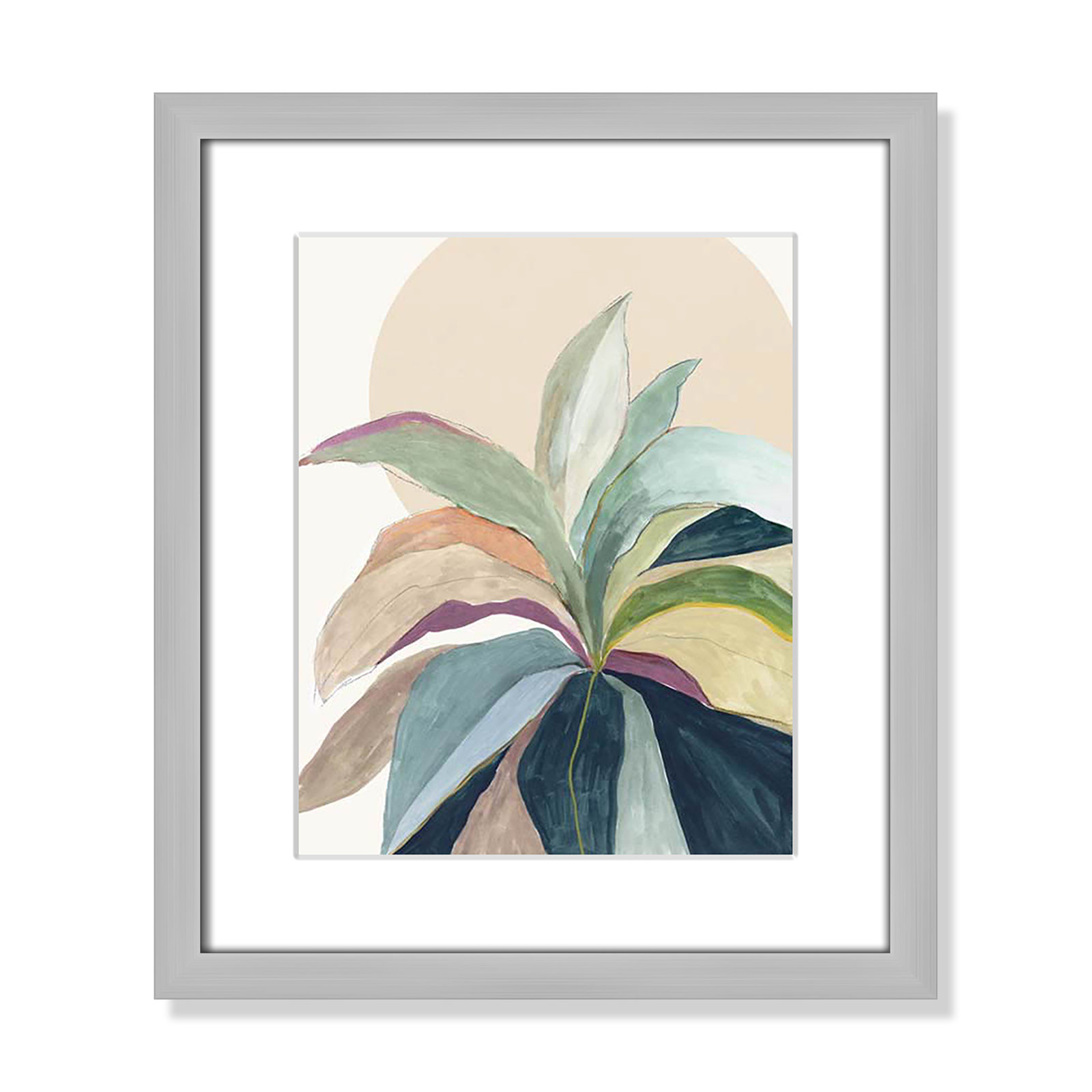 Sherbrooke Sunny Bright Leaves II by Asia Jensen Print, Yes, Silver Single Picture Frame, 15" H x 13" W x 1.25" D