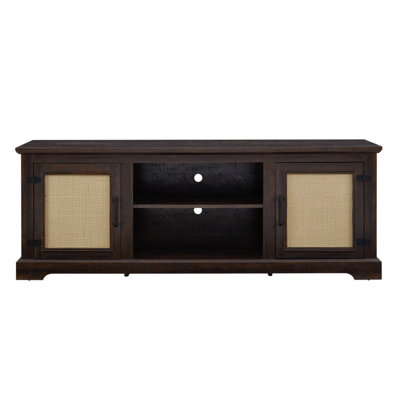 Meuble télé Farmhouse Rattan, Espresso