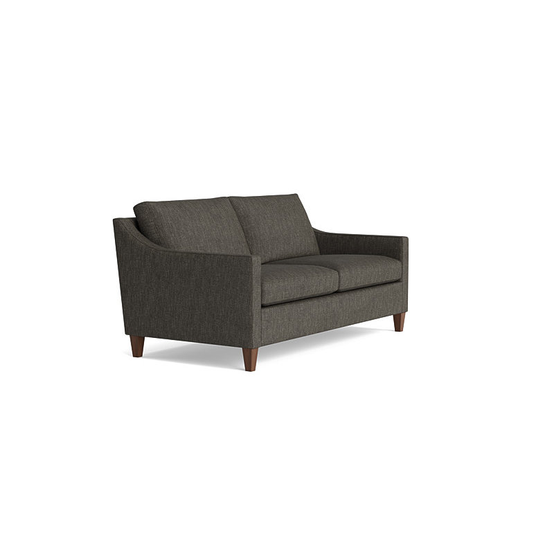 Vera Loveseat (70"), Walnut Finish (Angled), Performance Weave - Onyx