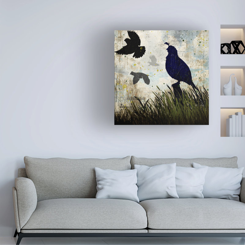 «Classic Pointer 03 Quail» par LightBoxJournal - peinture sur toile tendue, H 14 po x l 14 po