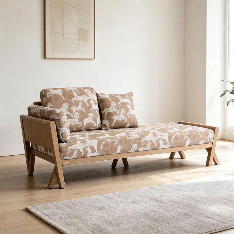 Chaise longue en bois massif de style luxueux