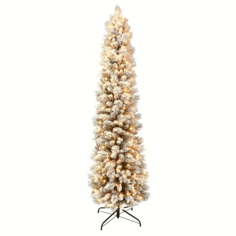 Lighted Artificial Pine Christmas Tree, 7ft 6" H