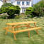 Table de pique-nique en bois pour 8 personnes, table de camping pour l'extérieur avec 2 sièges, jardin, bricolage avec 2 bancs intégrés, capacité de 2220 lb