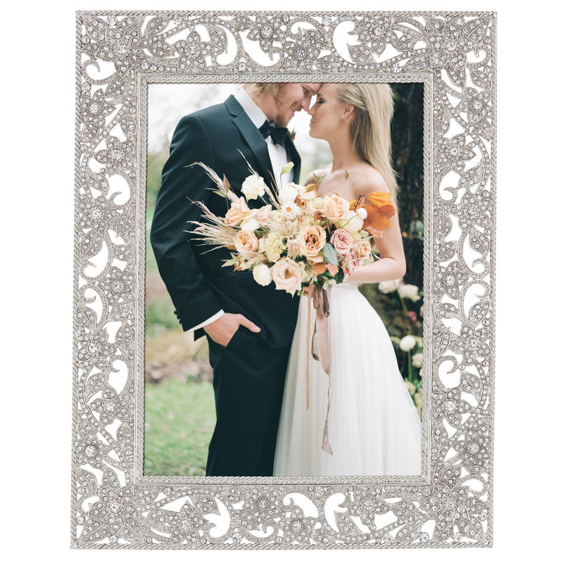 Flora Metal Picture Frame, Silver, 5" x 7"