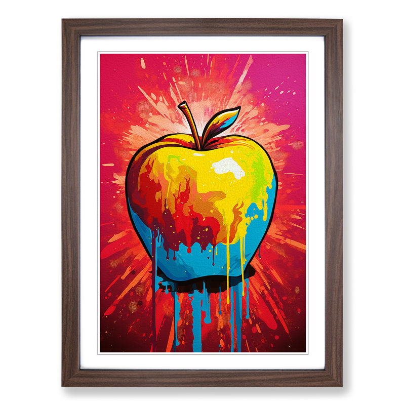 Single Picture Frame Print on Wood, 64cm H x 46cm W, Walnut Framed