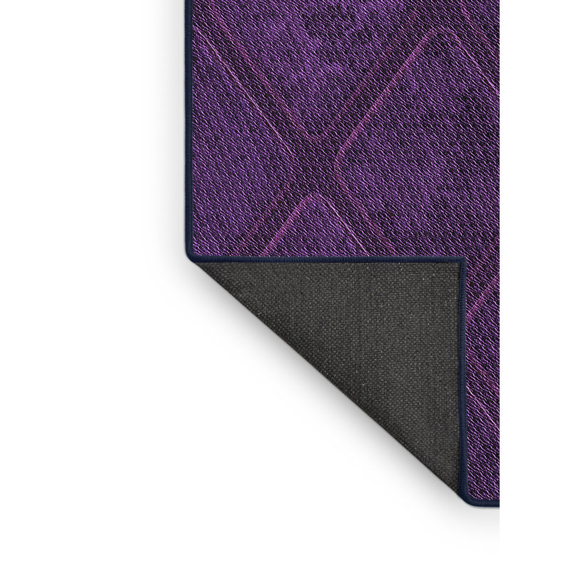 Tapis mauve à motif géométrique, Rectangle 3 pi x 5 pi