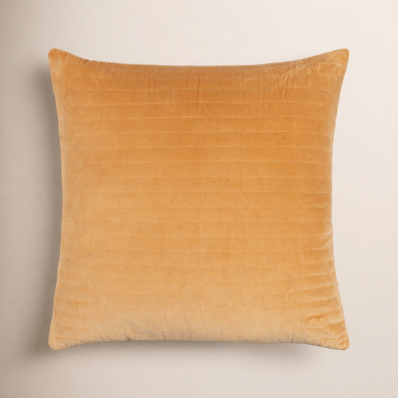 Coussin en coton Beyerne, Brun clair, 22 po x 22 po, Duvet