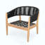 Fauteuil club d'extérieur en bois d'acacia, corde de coussin, ensemble de 2-10021048