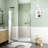 30" W X 72" H Semi-Frameless Circular Pivot Shower Door With 1/4" (6Mm) Thick SGCC Tempered Glass, Shower Door-123698687