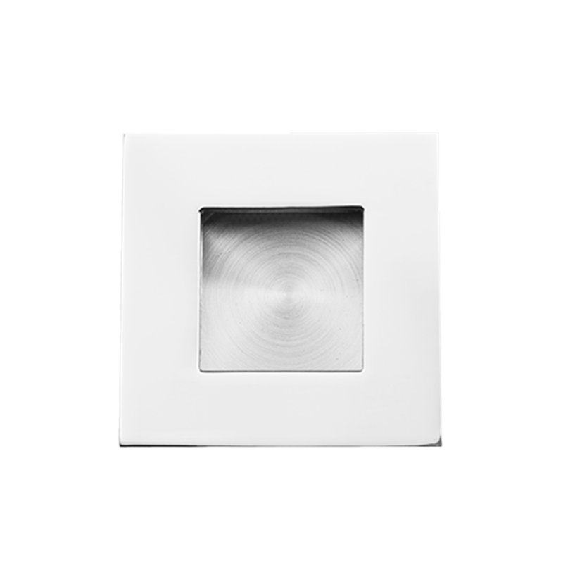 Plaque à tirer carrée, H 1,57 po x l 1,57 po x P 1 po, Acier inoxydable poli