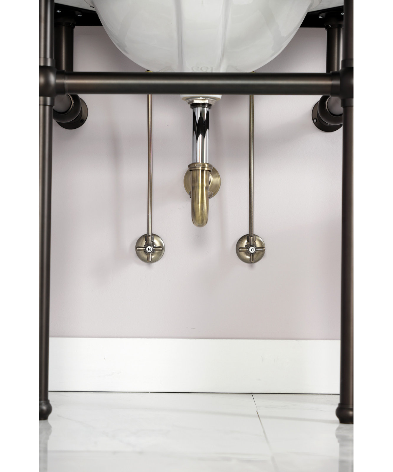 Kingston Brass Trimscape Traditional Plumbing Supply Kit Combo with P-Trap, Antique Brass