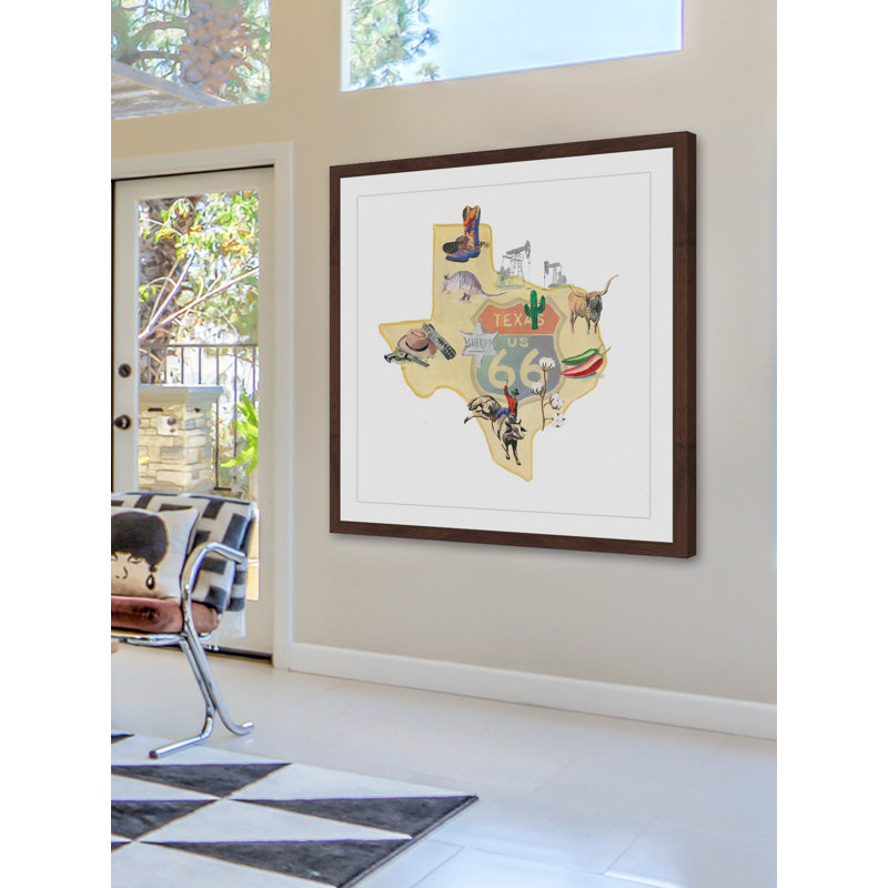 «It's All Texas 2», reproduction encadrée, H 12 po x l 12 po x P 1,5 po