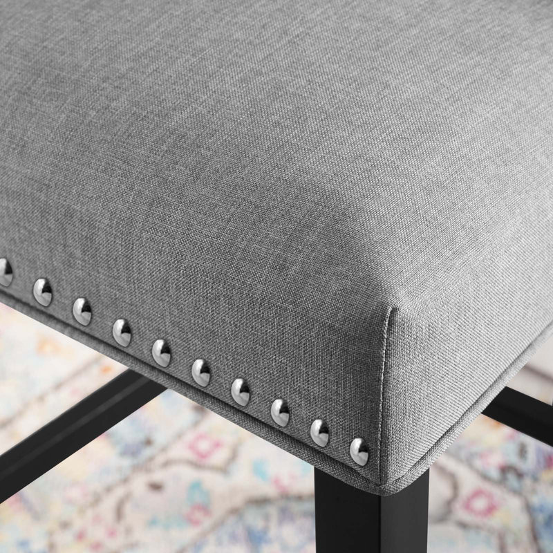 Tabouret de bar Modway Baron, Velours gris pâle, Tabouret de bar (siège d’une hauteur de 30,5 po), 1