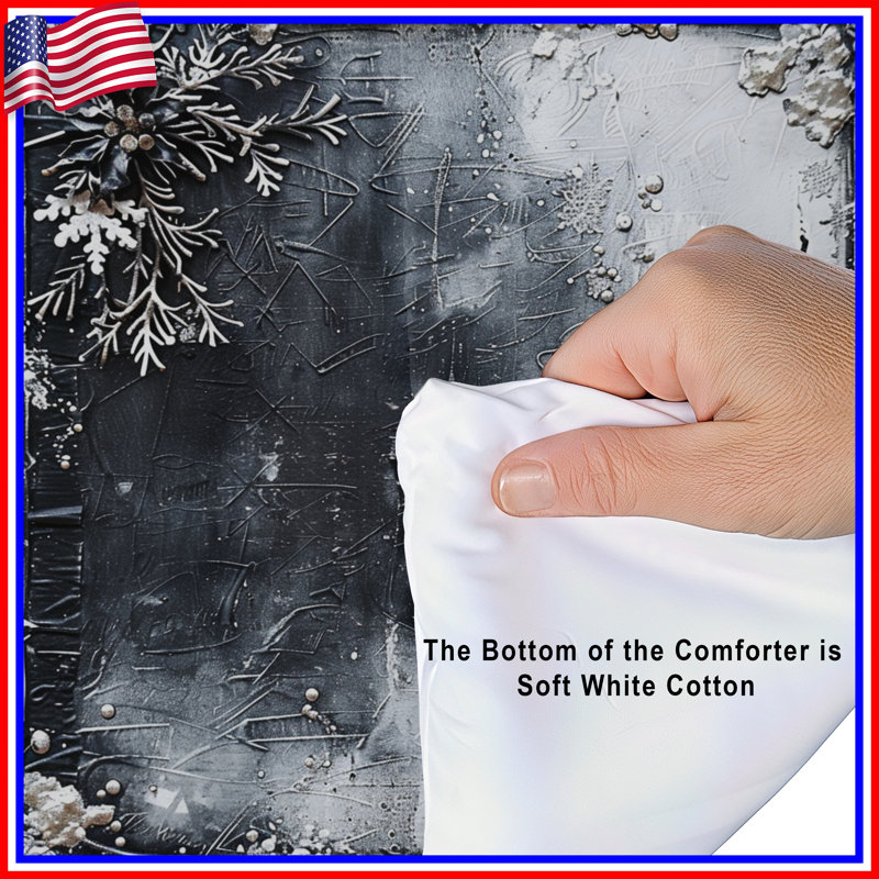 Snowflakes Bedding Decor Comforter Industrial, Twin