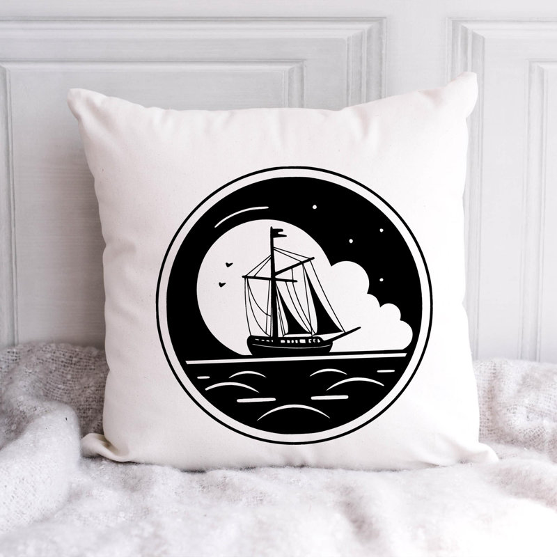 Nautical Sea Life_438 - Coussin décoratif avec coussin décoratif, H 20 po x l 20 po