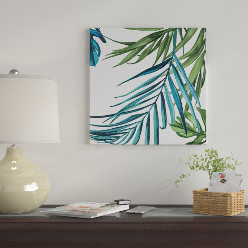 « palm leaves iii », impression sur toile, H 48 po x l 48 po x P 1,5 po, Pas de tapis, Toile tendue