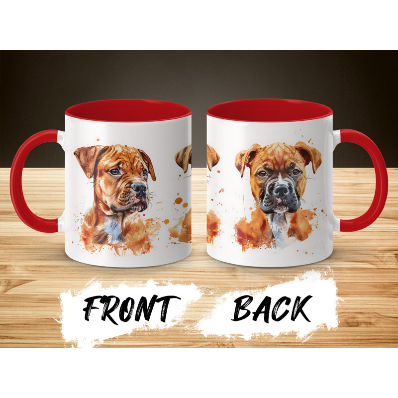 Ceramic Coffee Mug, Red, 3