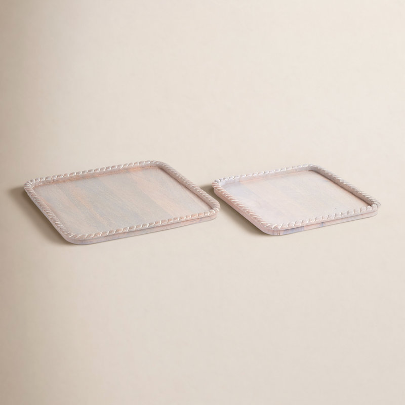 Solid Wood Decorative Tray, White
