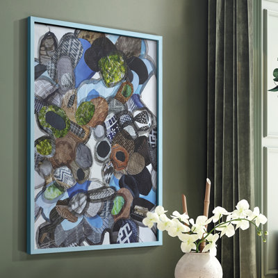 Catalina Island Blue Glass Framed Print - Solid Wood