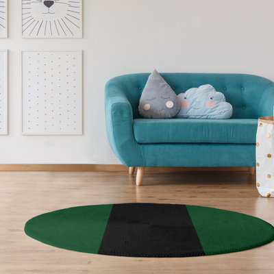 Tapis à rayures vert/noir