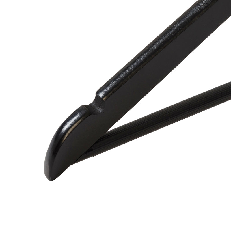 Black Wood Non-Slip Swivel Hook Suit Hangers, 24-Pack
