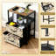 Table de chevet 2 tiroirs en tissu avec station de charge