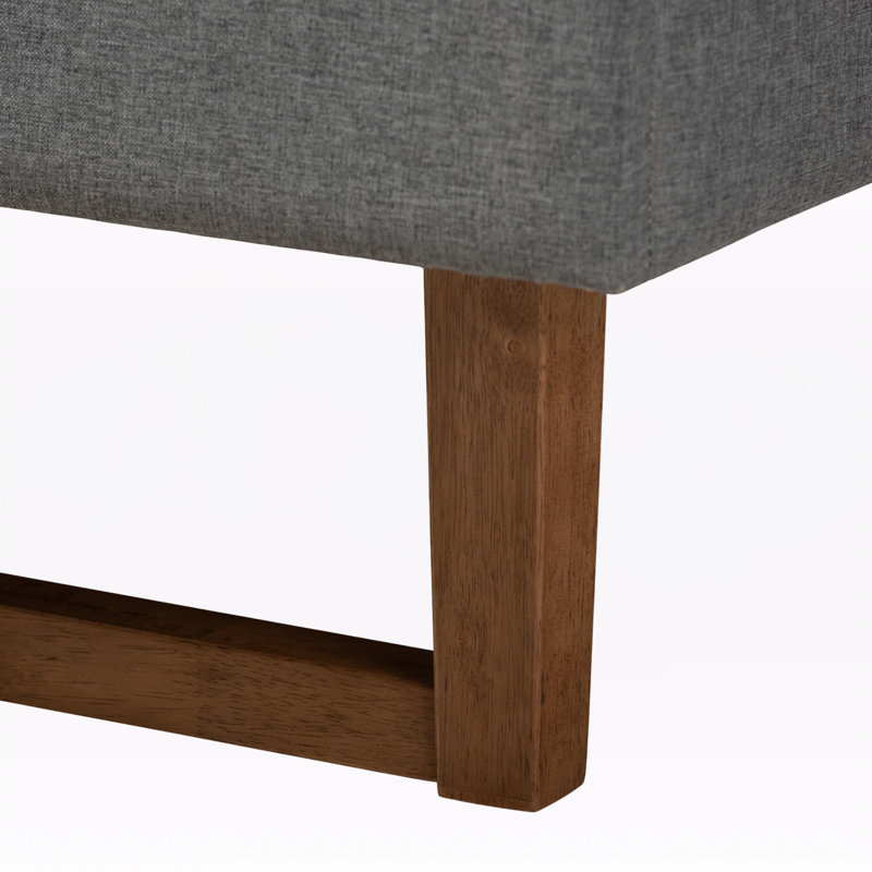 Omaque Upholstered, Queen Platform Bed, Dark Grey/Ash Walnut 58.3'' H X 64'' W X 84'' L, Queen
