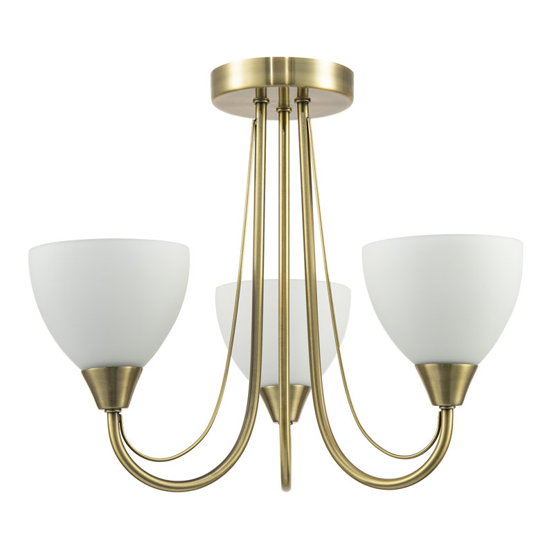 Semi Flush Mount, Antique Brass