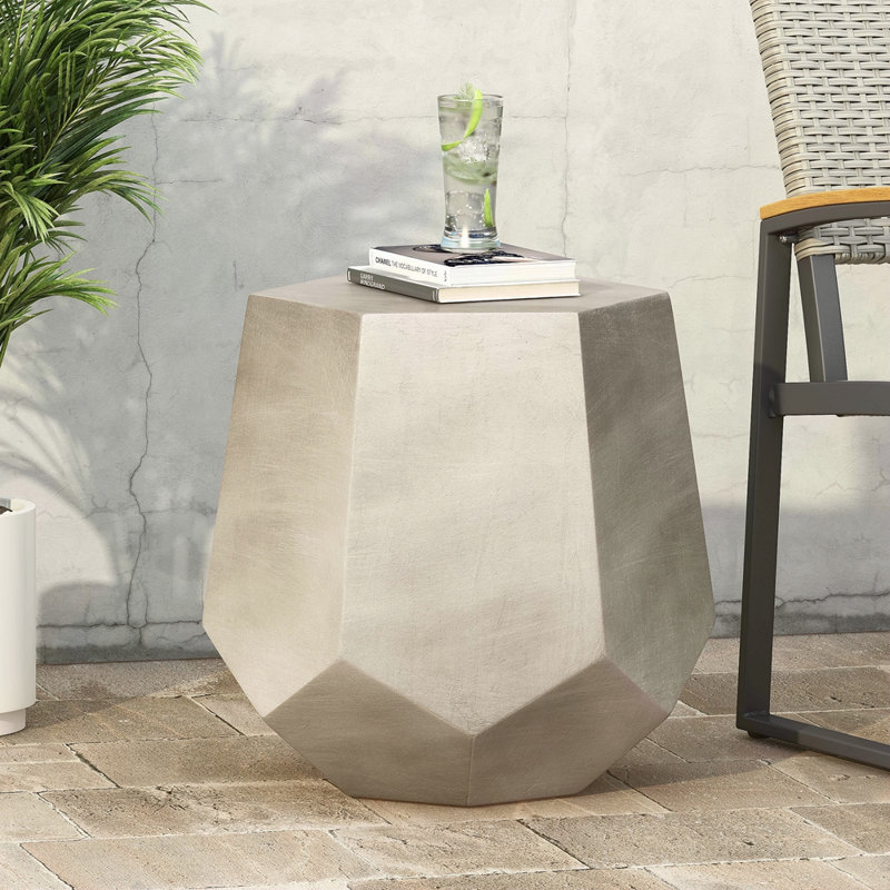 Table d'appoint d'extérieur, gris clair