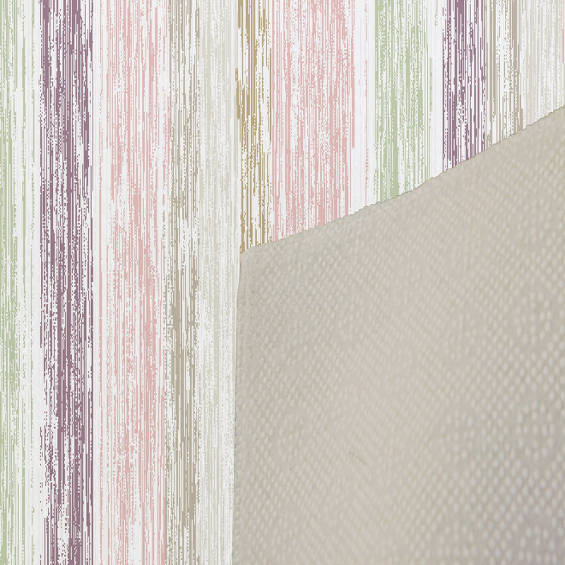 Tapis en polyester fabriqué à la machine en rouge / vert / mauve, Rectangle 4 pi 7 po x 7 pi 3 po