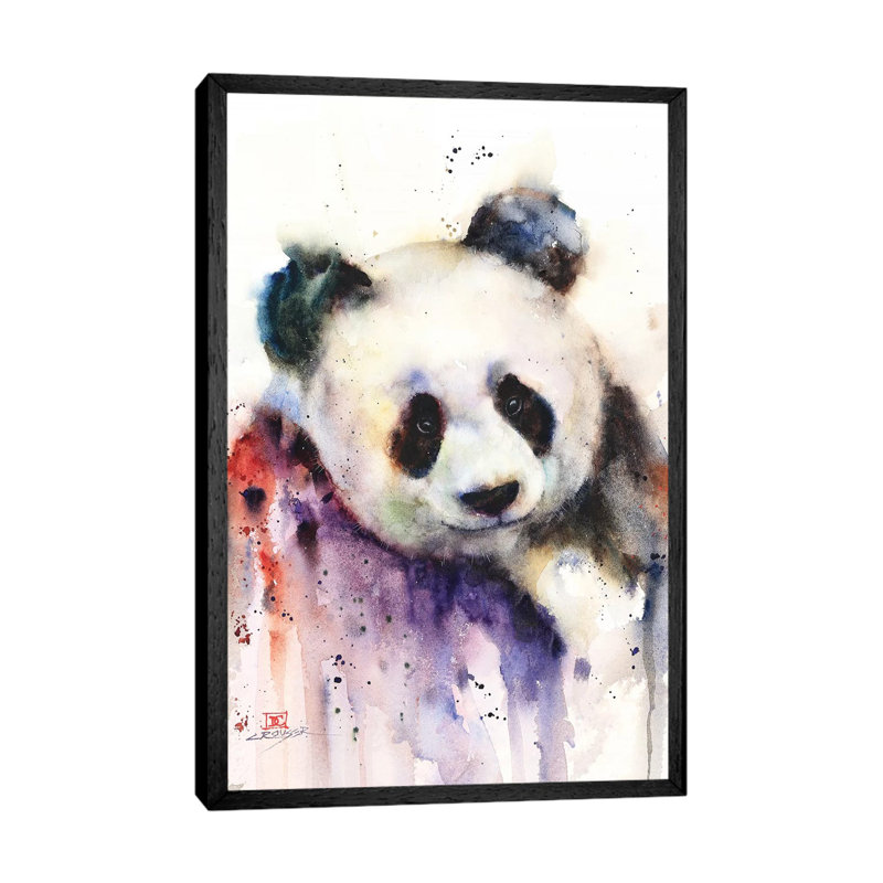 Panda by Dean Crouser - Painting on Canvas, Black Framed, 101.6 cm H x 66.04 cm W