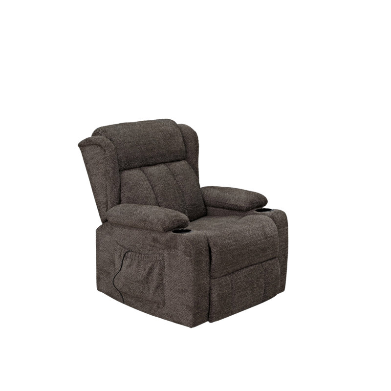 Fauteuil inclinable électrique en lin brun Lusio