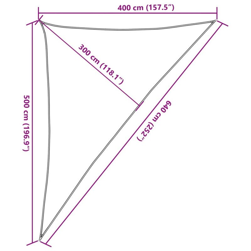 Cartaya 100% Polyester Oxford 4m x 5m x 6.4m Triangle Shade Sail, Sand