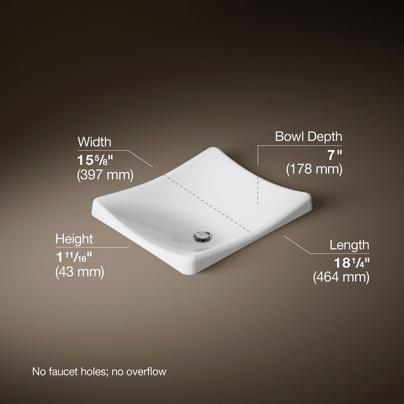 DemiLav Metal Specialty Vessel Bathroom Sink, White