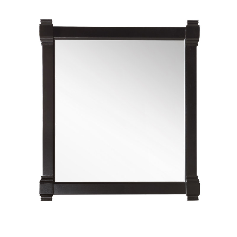 Brittany Flat Beveled Wall Mirror, Black Onyx, 39.25" x 22"