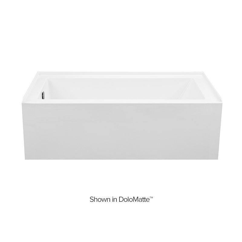 Cameron 2 DoloMatte 60" x 30" Alcove Soaking Solid Surface Bathtub, Right, 20" H x 60" W x 30" D