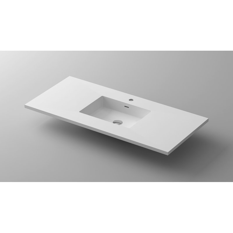 Plateau de meuble-lavabo simple 48 po, Blanc mat