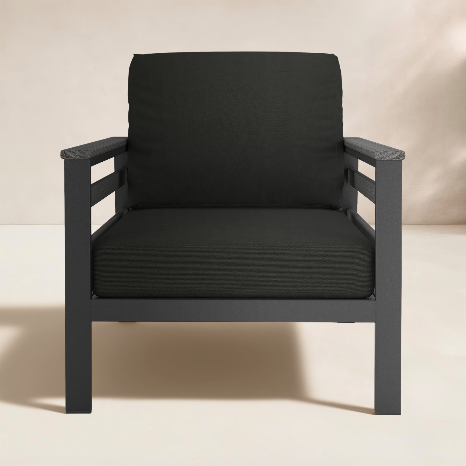 Townsend Sunbrella® Patio Lounge Chair, Canvas Black Sunbrella® Canvas, Dark Gray
