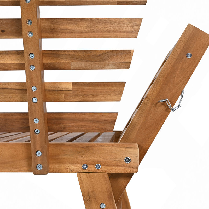 Canapé de patio réglable en bois, Beige, Naturel
