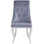 Ensemble de 2 chaises d'appoint en tissu gris et acier inoxydable-228150348