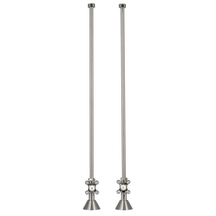 Straight Supply Lines with Cross Handle Supply Stops