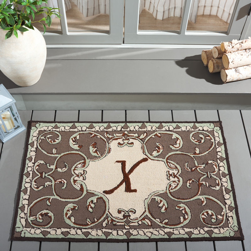 Monogram Hand Hooked Indoor/Outdoor Doormat