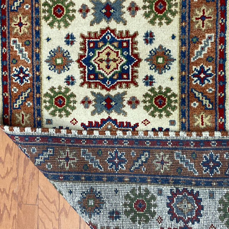  Handmade Kazak Wool Runner