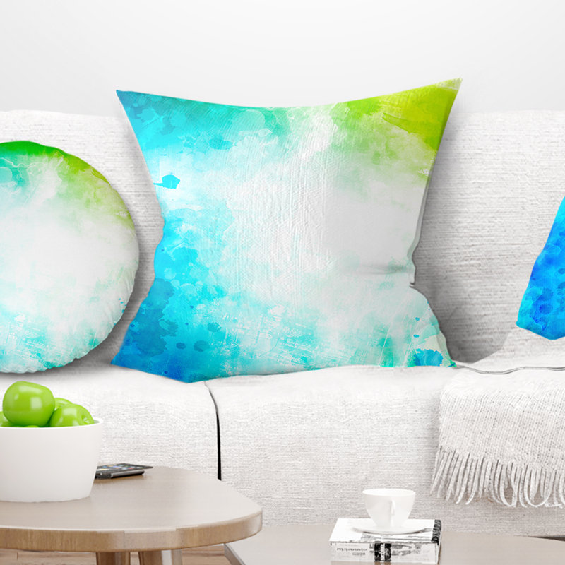 Art abstrait à l'aquarelle abstraite - coussin imprimé, Rectangulaire, 12 po x 20 po