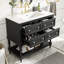Armoire de meuble-lavabo 36 po avec lavabo - noir. Matériau. 4 tiroirs, lavabo en céramique encastré. Rangement utilitaire. Facile à assembler-1277709218