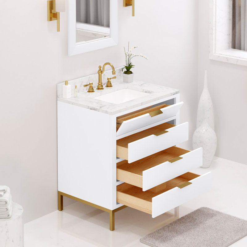 30'' W Single Vanity, Pure White, No, 30"