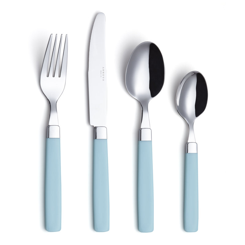 ANNOVA Stainless Steel Flatware Set - Service for 6, Turquoise